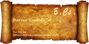 Barna Csobád névjegykártya