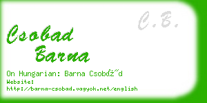 csobad barna business card